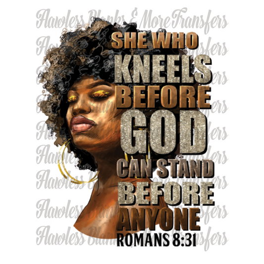 She Who Who Kneels Before God DTF Transfer